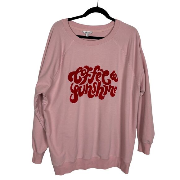 Wild Fox Pink Coffee and Sunshine Sweatshirt Women's XL - Picture 1 of 7